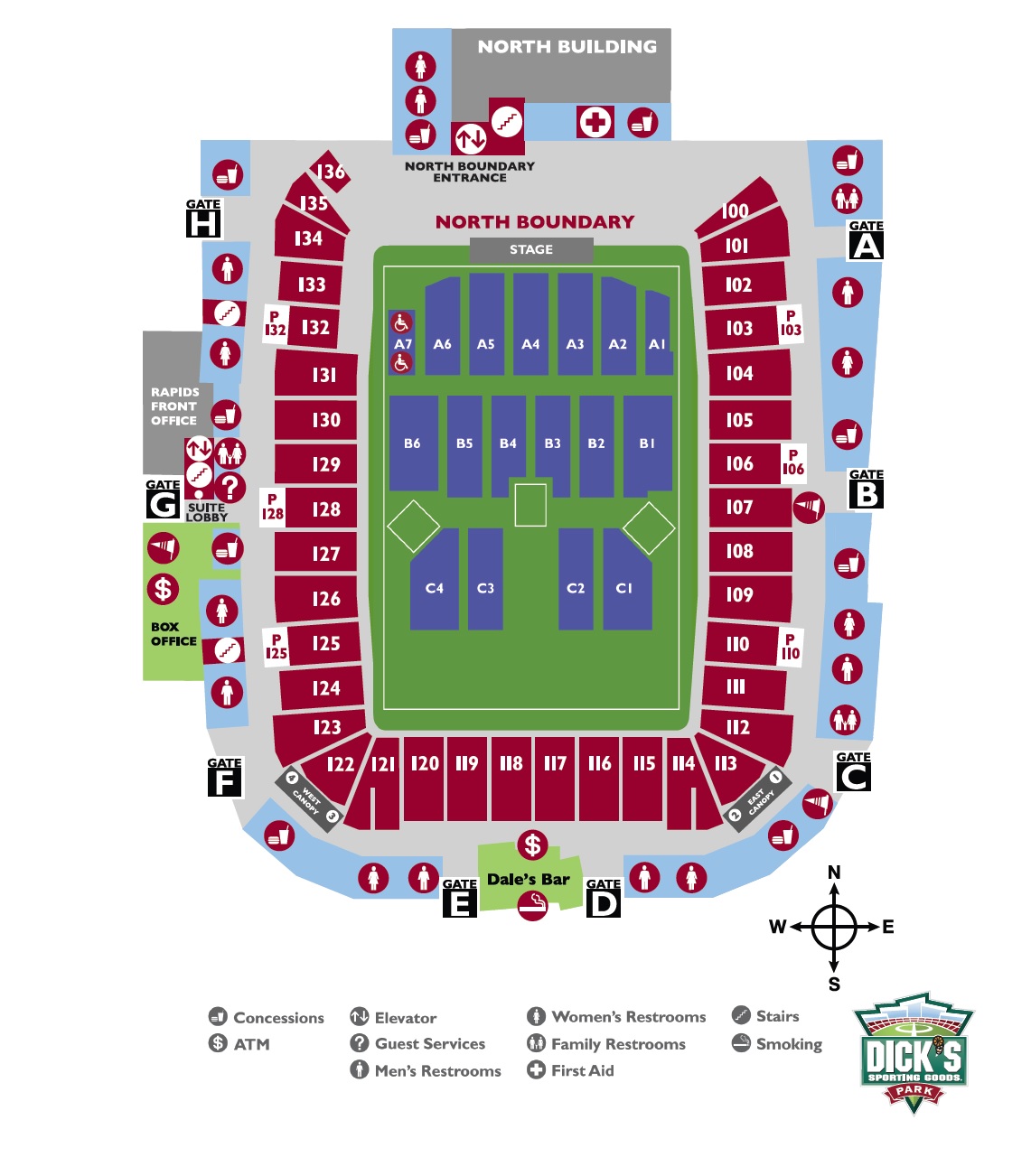 concert staging and seating map